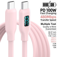 Cable de Carga Rápida Tipo-C PD 3.0 de 100W con Conductor de Cobre Puro y Revestimiento de Gel de Silicona para Teléfonos Inteligentes y Tabletas