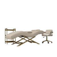 Table électrique moderne de massage de la beauté du visage pliable réglable chaise de lit pour extension de cils avec lumière élégante