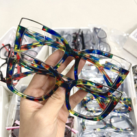Montures de lunettes surdimensionnées en acétate épais, verres pleine monture, unisexe, styles variés, en stock, lunettes tendance à la mode, vente chaude