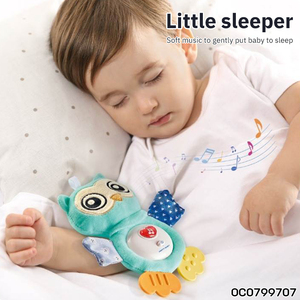 Hibou apaisant électrique pour bébé 2026 Jouets en peluche interactifs bon marché pour bébé avec lumière et son - Product Image 3