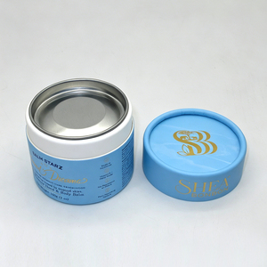 Boîte d'emballage cylindrique ronde de luxe personnalisée avec logo, hermétique, de qualité alimentaire, pour thé en vrac/poudre de protéines, avec couvercle métallique - Product Image 2