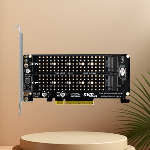 台式电脑主板PCIEX8双盘NVME <span class=keywords><strong>M</strong></span>.2 MKEY固态硬盘阵列扩展适配器卡主板PCIE拆分卡 - Product Image 6