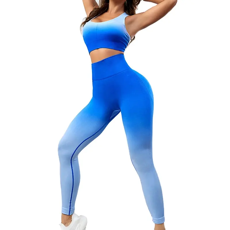 Hoge Kwaliteit Sportkleding Vrouwen Fitness 2 Stuks Yoga Set Sportkleding Groothandel Mode Comfortabele Ademende Vrouwen Sportkleding