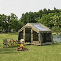 Tente gonflable de luxe pour le camping familial, quatre saisons, en coton 300D Oxford, de haute qualité, imperméable et coupe-vent