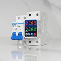 Protector de Energía Electrónico CA AVP Monofásico/Trifásico 110V-220V con Protección de Voltaje/Corriente Ajustable y Reconexión Automática 40A 63A 100A
