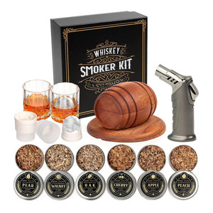 Juego de regalos para hombre, 6 sabores, astillas de madera, juego de Infusor de cóctel de bebida antigua, Kit de ahumador de whisky con antorcha - Product Image 1