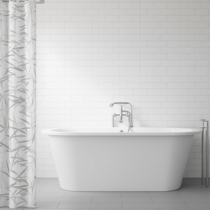 Cortina de Ducha de Tela Lago, 180x200 cm, Diseño de Bambú, Decoración para Baño - Product Image 3