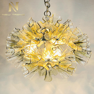 Lampada a Sospensione LED in Vetro di Murano Stile Italiano Creativa a Forma di Fiore per Ristorante Moderno Soggiorno Hotel Villa - Product Image 2