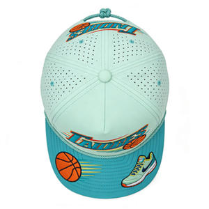 빈티지 농구팀 트러커 모자 '타이데스' 자수 로고 레트로 스포츠 디자인 통기성 메쉬 조절 가능한 캡 - Product Image 6