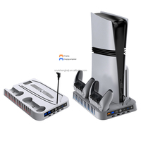 Support de refroidissement multifonctionnel TP5-5505 avec dissipation thermique et éclairage RGB pour PS5 Slim Pro DE UHD, station de charge pour manettes de jeu