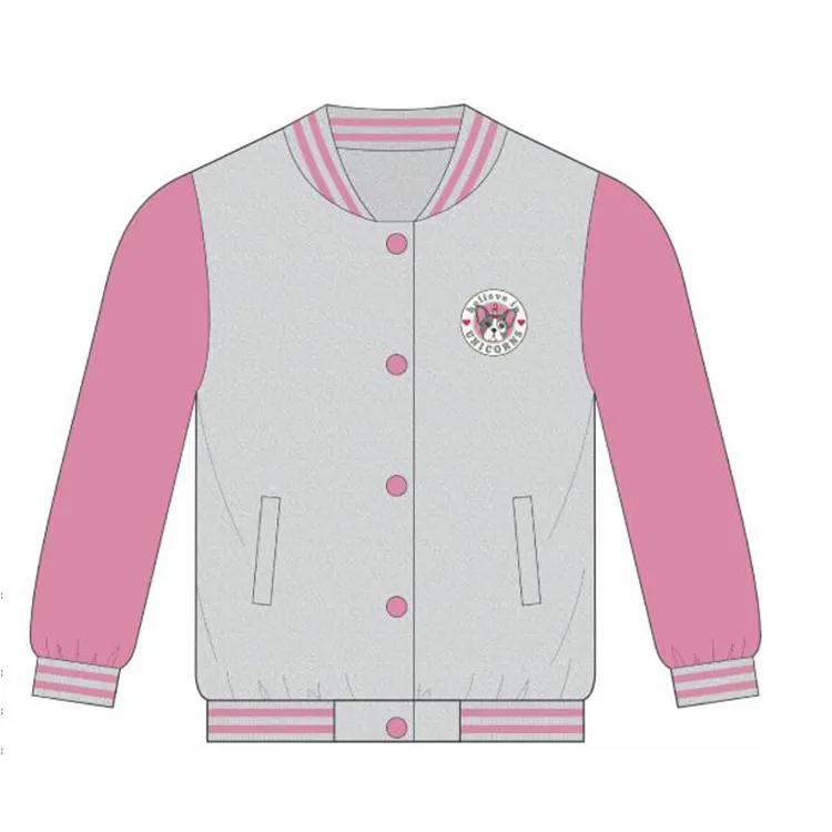 Factory Direct Sales Round Collar Lovely Kids Jackets For Girls