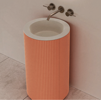 Évier monobloc en résine sans soudure, lavabo moderne et élégant pour l'approvisionnement par contrat