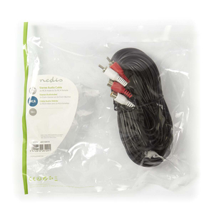 Cable de audio estéreo 2x RCA macho a 2x RCA hembra 10 M negro - Product Image 3