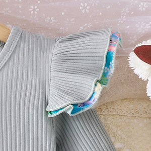 Ropa para Niñas, Camiseta de Algodón a Rayas, Vestidos con Estampado de Dibujos Animados, Mangas Voladoras, Ropa Infantil a la Moda - Product Image 3