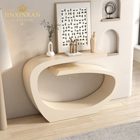 Table console moderne de luxe en métal gris, design artistique incurvé, table d'entrée, meuble de couloir pour la maison, salon