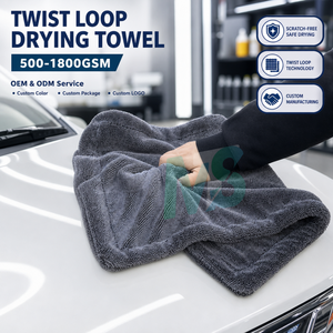 Toalla de microfibra de doble pelo retorcido para coche de 1200 GSM, sin rayas, arañazos ni manchas de agua, 40*40 cm - Product Image 1