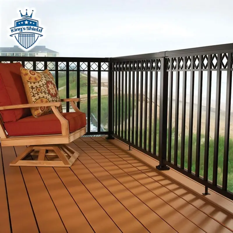 Customized classic outdoor metal Designs frameless terrace modern veranda safety Outdoor Balcony Railings