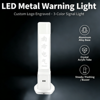 Luz de Advertencia Tricolor de Metal con Grabado Interno LED, Indicador de Señal de Cristal Acrílico con Alarma Audible y Visual 12V/24V