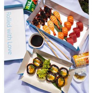 Caja <span class=keywords><strong>de</strong></span> cartón desechable para sushi <span class=keywords><strong>con</strong></span> logotipo personalizado impreso, caja <span class=keywords><strong>de</strong></span> sushi para llevar, caja <span class=keywords><strong>de</strong></span> sushi para llevar <span class=keywords><strong>con</strong></span> división, venta al por mayor - Product Image 4