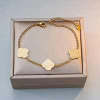 Bracelet de mode en acier inoxydable avec breloque Tawakkul Clover, mots arabes musulmans islamiques pour l'Aïd, vente en gros pour femmes
