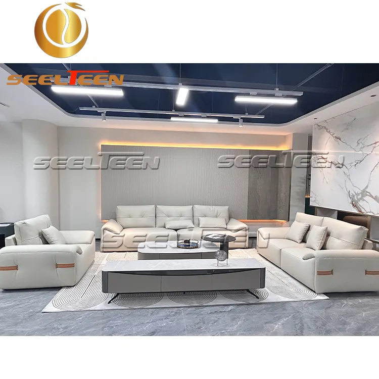 Modern Leather Home Furniture Sectional Couch Living Room Sofa Set Furniture