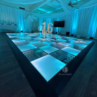 Piste de danse LED magnétique 16x16 pieds, imperméable, portable, pour mariage, événement, fête