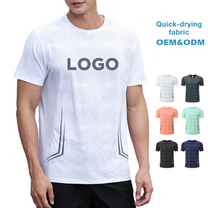 T-shirt Homme Uni en Tissu Élasthanne Personnalisable avec Logo Privé, Idéal pour la Musculation, le Fitness et la Gym, Vêtement de Sport Respirant à Séchage Rapide - Product Image 1