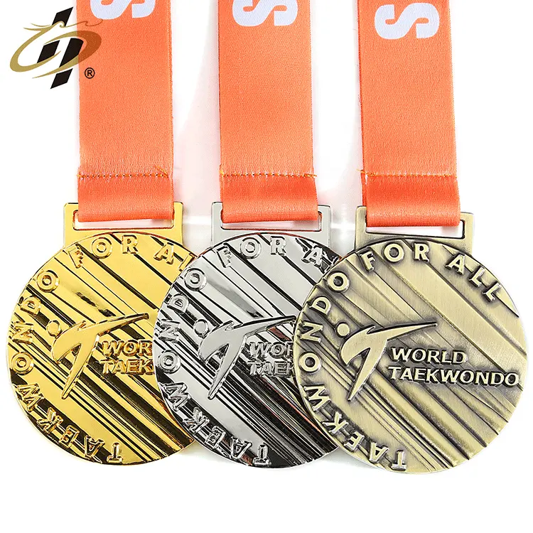 Contoh Gratis 3d Zinc Alloy Medalla Taekwondo Karate Medali Olahraga Judo Medali Emas Perak Tembaga Jiu Jitsu Kung Fu Medali Kustom