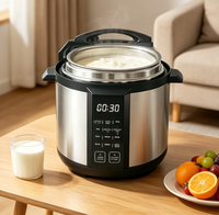 Autocuiseur de riz automatique en alliage d'aluminium 5L (900W) / 6L (1000W) avec contrôle tactile, fonctions maintien au chaud et sauté/cuisture, pour la cuisson en vrac