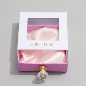 Boîte à bijoux personnalisée avec logo, poignée diamant, fenêtre PVC, pour colliers, boucles d'oreilles, bracelets, emballage cadeau, boîte de rangement - Product Image 3