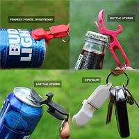 Lot de 5 bière bong outil de fusil de chasse ouvre-bouteille de bière porte-clés en aluminium porte-clés multicolore ouvre-bouteille portable