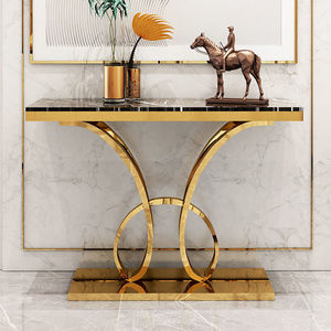 Luxury Stainless Steel Marble Top Entrance Foyer Console <strong>Entry</strong> <strong>Table</strong> Hallway <strong>Table</strong> for Home Hotel Furniture - Product Image 1