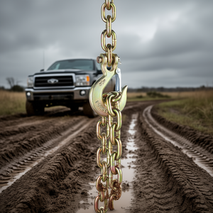 โซ่ลากจูง G80 พร้อมตะขอ ขนาด 3/8 นิ้ว x 2.9 ฟุต รับน้ำหนักได้ 7100 ปอนด์ สำหรับกู้ภัยยานพาหนะ - Product Image 2