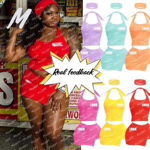 Essentials Baumwoll-Tanktop und Shorts Rocks ets Benutzer definiertes Logo Sexy Women 2-teiliges Rockset Benutzer definierte gemütliche passende Sets für Frauen - Product Image 6