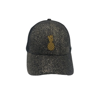 Tùy Chỉnh 6-Bảng Điều Chỉnh Thêu Dứa Mũ Bóng Chày Long Lanh Rhinestone Và Sequin Trucker Hat Với 3D Lưới Vải - Product Image 6