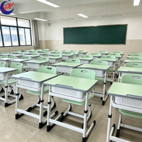 Meubles scolaires pour salle de classe, ensemble pupitre et chaise pour étudiants, stable, hauteur réglable