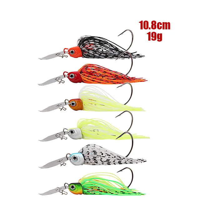 10.8cm 19g chatterbait lure bladed jig buzz bait fish head chatter bait silicone skirting lures bass jigs spinnerbait