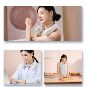 พัดลมคล้องคอแบบแผ่นทำความเย็นคู่ พร้อมมอเตอร์ไร้แปรงถ่าน 3 ระดับความเร็ว ใช้งานแบบแฮนด์ฟรี พกพาสะดวก ใช้ได้ทั้งภายนอกและในรถยนต์ แบตเตอรี่แบบชาร์จได้ 2000mAh*2 แบบไร้ใบพัด - Product Image 6