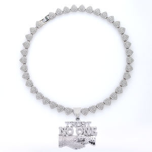 Fashion Shine Trust <span class=keywords><strong>nessuno</strong></span> ciondolo a forma di <span class=keywords><strong>cuore</strong></span> collana e bracciale oro placcato in argento realizzato in resistente in lega di zinco gioielli - Product Image 4