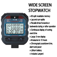 Étanche Date Heure Alarme Chronomètre Minuterie LCD Minuterie Numérique Stopawtch Deux Rangées 60 Piste Grand Affichage Chronomètre
