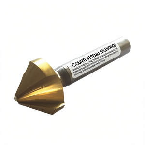 Ttake 90 Degree Countersink Hss TiN Coated Cylindrical Shank 3 Flutes Din 335 C For Metal <b>Drilling</b> - Product Image 2