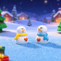 Figur Resin Miniatur Natal Manusia Salju Santa Claus Dekorasi Natal Mini untuk DIY Liburan Musim Dingin Desa Natal Rumah