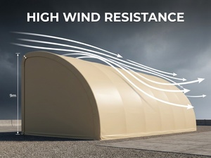 Stalla per Cavalli Monopitch a Mezza Arcata 20x40m Beige in PVC con Telaio Zincato, Ventilata e Anti-Condensa, per Allevamento - Product Image 5