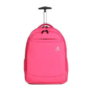 FULIYA Reisegepäck Roll rucksäcke für Laptop Wasserdichter Trolley-Rucksack mit großer Kapazität und 2 Rädern