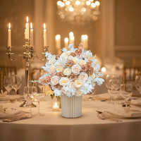 Nouveauté, rose artificielle en soie blanche de luxe de haute qualité 5D, boule de fleurs de 60 cm, centre de table et décorations de table pour mariage