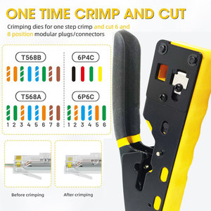 RJ12 RJ11 mạng Cáp kẹp crimper Công Cụ Kìm Kit Wire Cutter vượt qua thông qua thông qua 8P 6P Eazy RJ45 Uốn Tóc bồng công cụ - Product Image 4