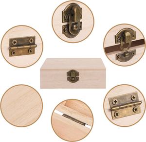 Scatola di legno di pino scatole di scorta artigianali naturali fai da te scatola regalo in legno con logo personalizzato di grandi dimensioni - Product Image 2