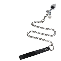 Tapón Anal de Metal con Tracción para Mujer, Cola de Zorro con Cuentas, Equipo de Bondage para Jardín, Productos Sexuales para Adultos
