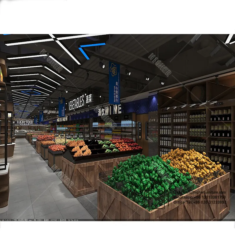The latest design supermarket design layout 2024 modern shelves for food goods