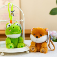 Boneka Hewan Hutan Mini Lembut Lucu, Gantungan Ransel Rubah Duduk, Gantungan Kunci Boneka Mesin Cakar, Hadiah